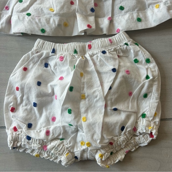 Hanna Andersson White Polka Dot Top & Bloomers Set Outfit - Picture 2 of 4